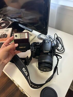 Canon EOS Digital Camera w/ EF-S 18-55mm Lens & Additional Flash